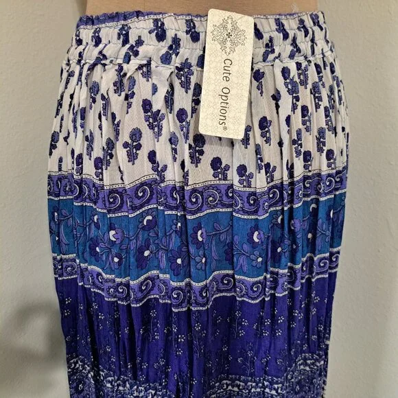 Cute Options Women's Floral Maxi Skirt Multicolor Free Size NWT - Picture 9 of 9